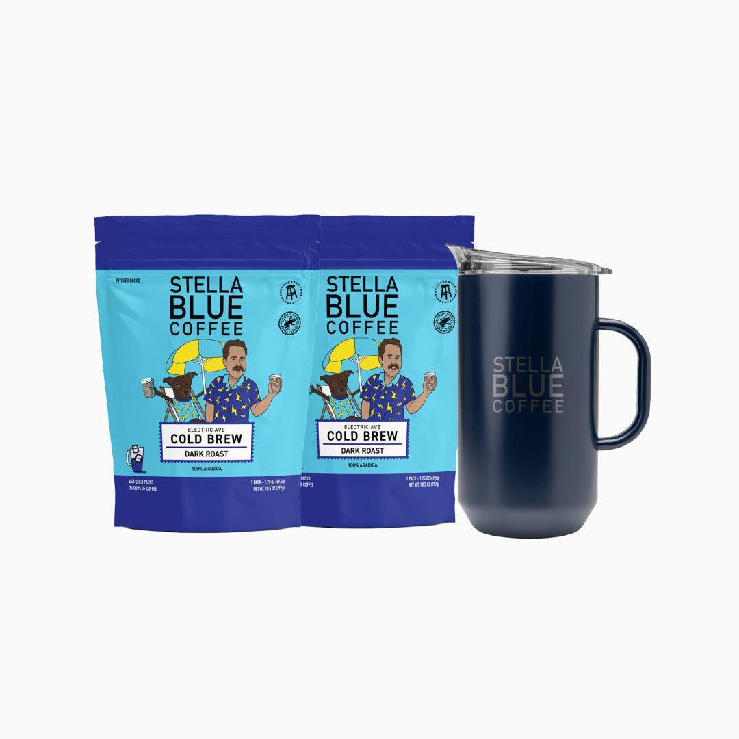 Cold Brew Pitcher Bundle-Bundles-Stella Blue Coffee-Electric Ave-Navy-Stella Blue Coffee