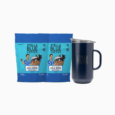 Cold Brew Pitcher Bundle-Bundles-Stella Blue Coffee-Big Cat Blend-Navy-Stella Blue Coffee