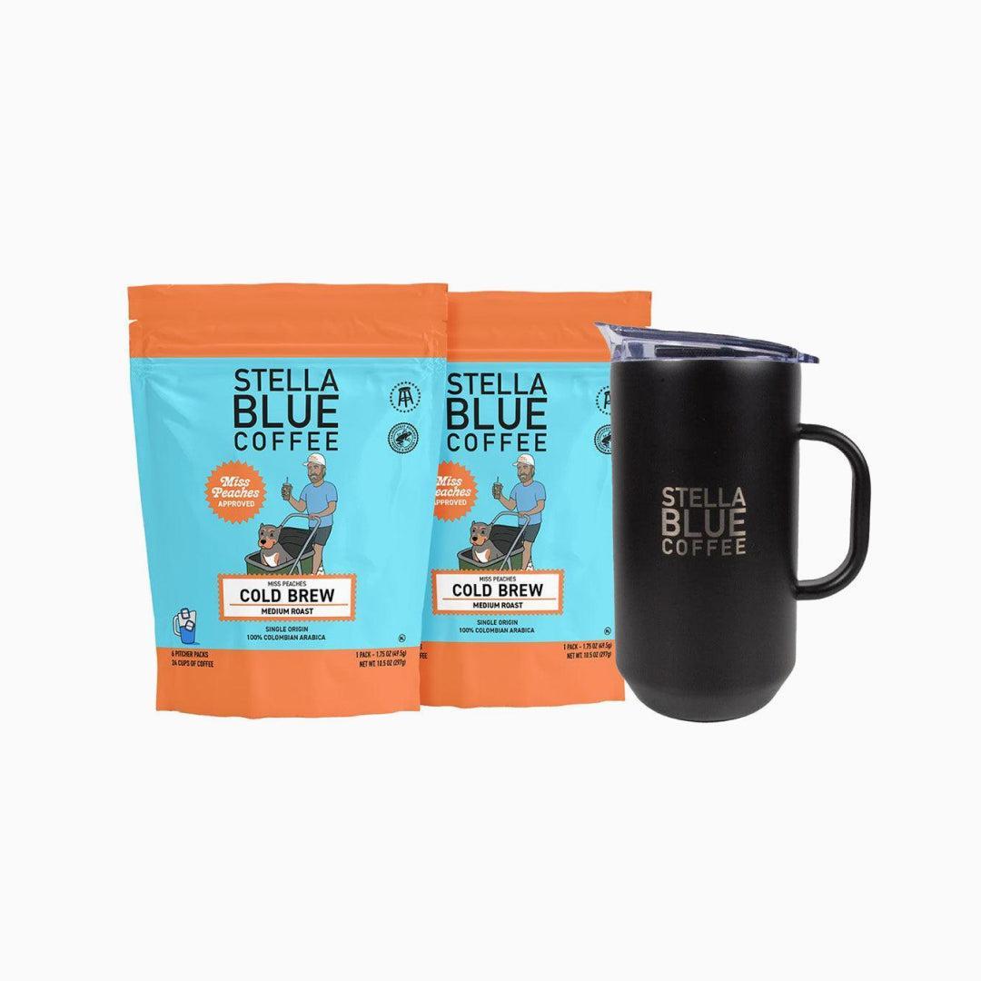 Cold Brew Pitcher Bundle-Bundles-Stella Blue Coffee-Miss Peaches Blend-Black-Stella Blue Coffee
