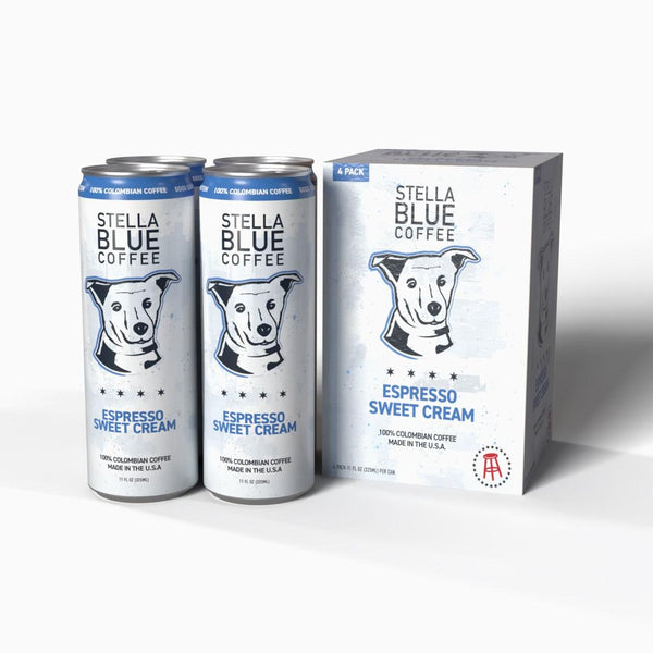 ブルームーンカルテット　トミナガソフト Sweet Cream Canned Latte 4 Pack | Stella Blue Coffee
