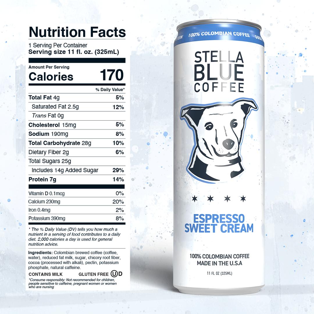 Sweet Cream Canned Latte | Stella Blue Coffee
