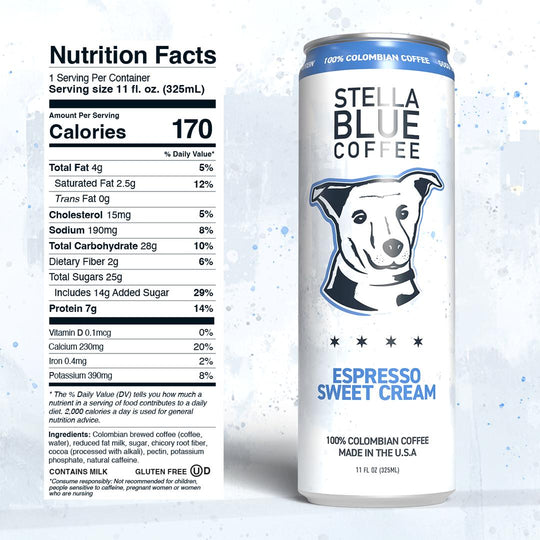 Sweet Cream Canned Latte – Stella Blue Coffee