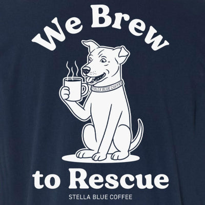 We Brew To Rescue Tee-T-Shirts-Stella Blue Coffee-Stella Blue Coffee