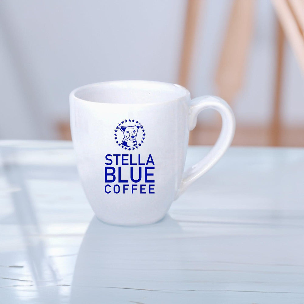 Stella Blue Coffee 14oz Bistro Mug-Drinkware-Stella Blue Coffee-White-Stella Blue Coffee